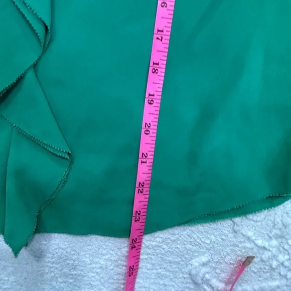 Maeve Anthropologie Green‎ Ruffle Front Blouse Size 6 Long Sleeve - Picture 5 of 6